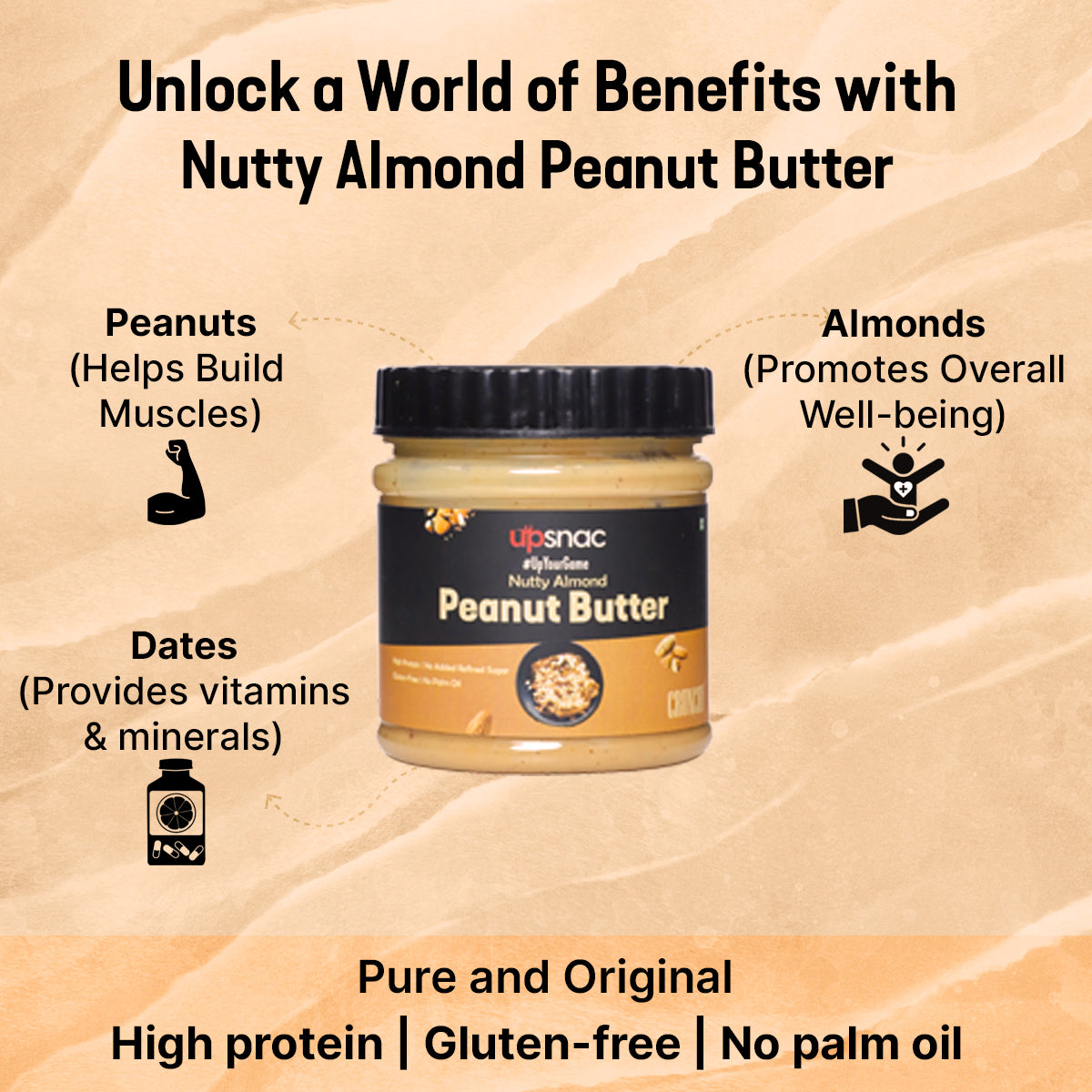 Nutty Almond Peanut Butter (Crunchy) 900g