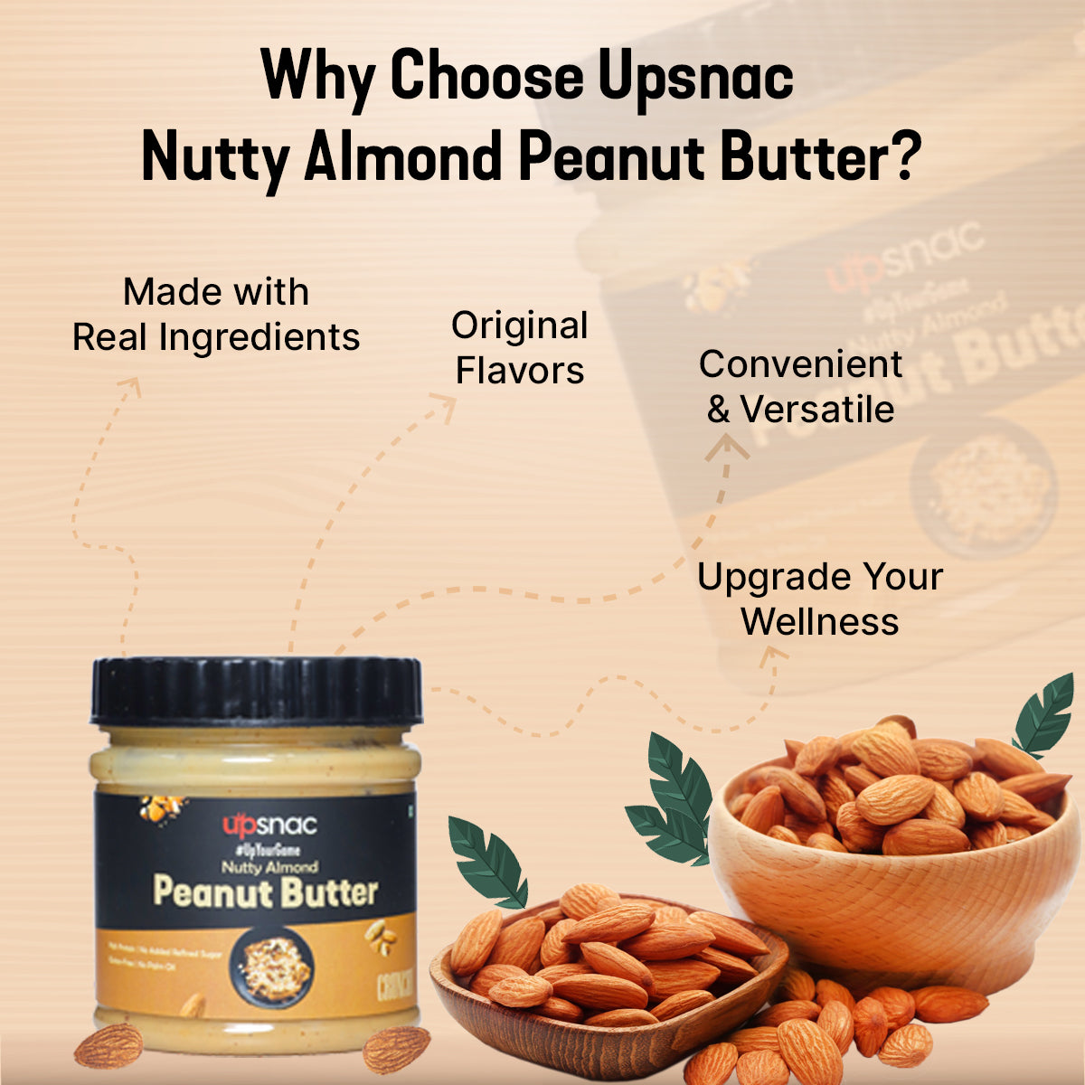Nutty Almond Peanut Butter (Crunchy) 900g